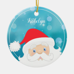 Personalised Santa Merry Christmas Year Ceramic Tree Decoration