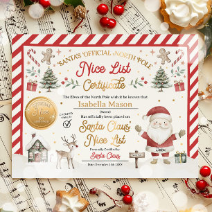 Personalised Santa Official Nice List Certificate
