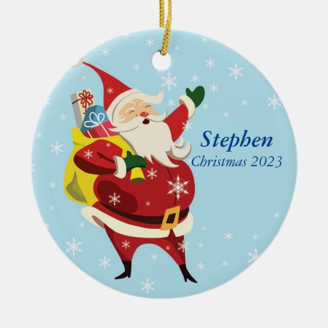 Personalised Santa Ornament (Front)