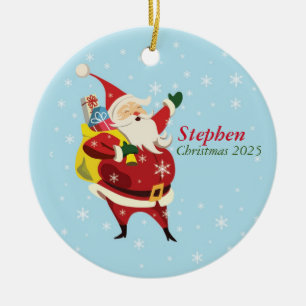 Personalised Santa Ornament Name and Year