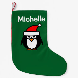 Personalised Santa penguin Christmas stocking