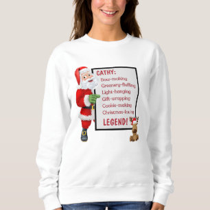 Personalised Santa Reindeer Christmas Legend Sweatshirt