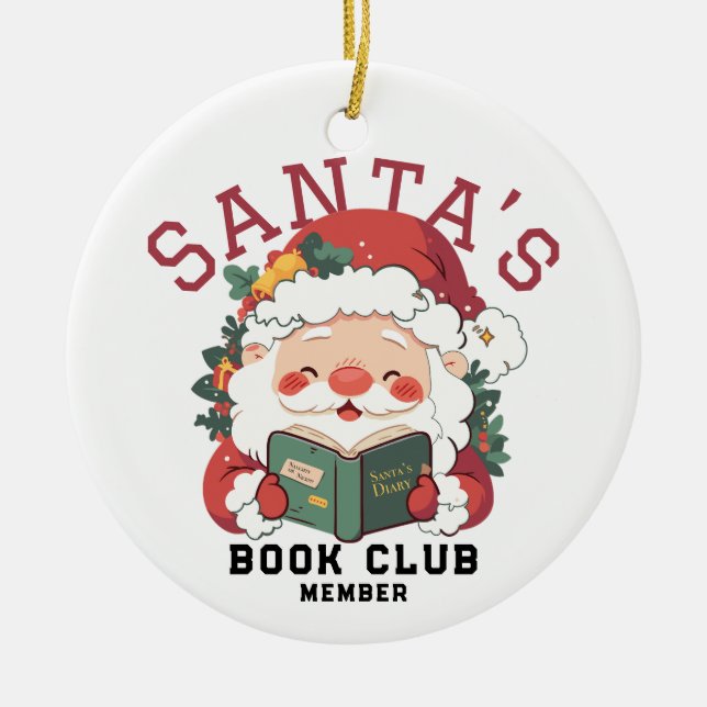 Personalised Santa’s Book Club Ornament (Front)