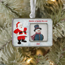 Personalised Santa’s Nice List Photo Ornament 