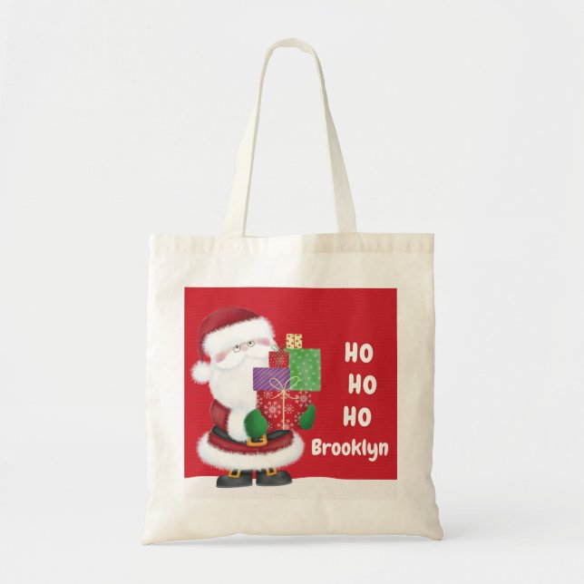 Personalised Santa Tote Bag (Front)