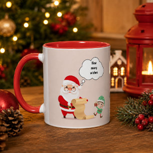 Personalised Santa Wish List Christmas Mug