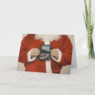 Personalised Santa with Makeup Palette Holiday Card