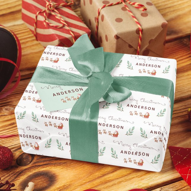 Personalised Santa Wrapping Paper (Make Christmas wrapping a little easier with this personalized wrapping paper! Matching tag! )