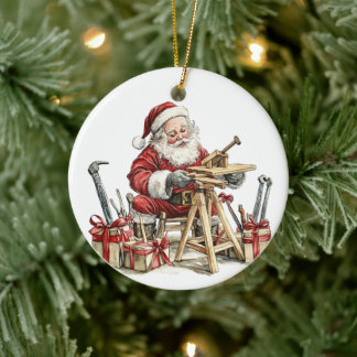 Personalised Santa's Favourite Carpenter Ceramic Tree Decoration