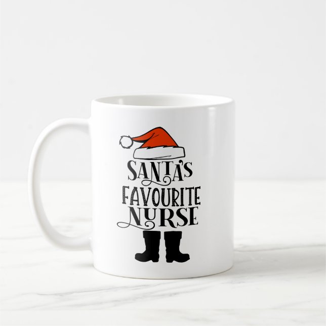 Personalised Santa's Favourite Nurse Mug (Left)