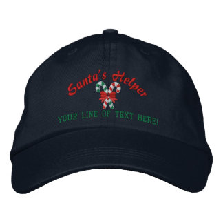 Personalised Santa's Helper Candy Canes Embroidered Hat