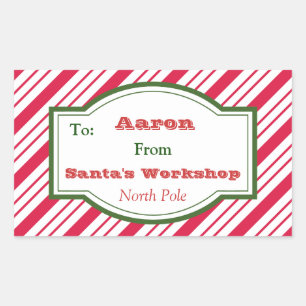 Personalised Santa's Workshop Gift Tag Stickers