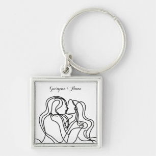 Personalised Sapphic Couple Key Ring