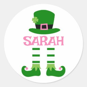 Personalised Sarah St. Patrick’s Day Shirt Classic Round Sticker