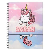 Personalised Sarah Unicorn Girlie Notebook