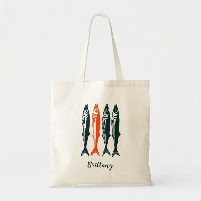 Personalised Sardine Bridesmaid Name Tote Bag (Front)