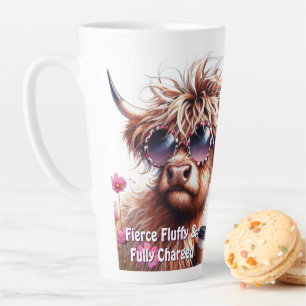 Personalised Sassy Highland Cow Latte Mug
