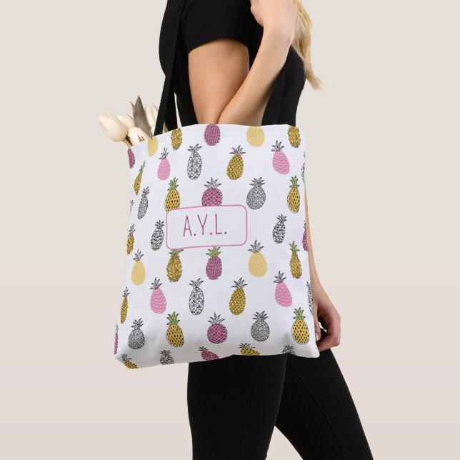 Personalised Sassy Pineapple Tote Bag (Close Up)