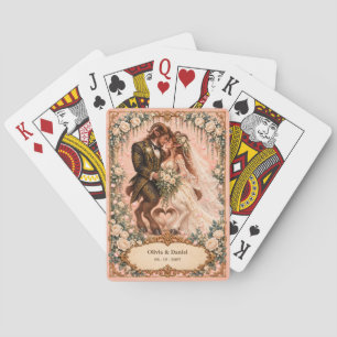 Personalised Satyr Bride and Groom Wedding Favour Playing Cards