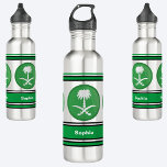 Personalised Saudi Arabia Flag Back To School   710 Ml Water Bottle<br><div class="desc">Personalised Saudi Arabia Flag Back To School stainless steel water bottle. Customise it with your name for a chic girly unique look.</div>