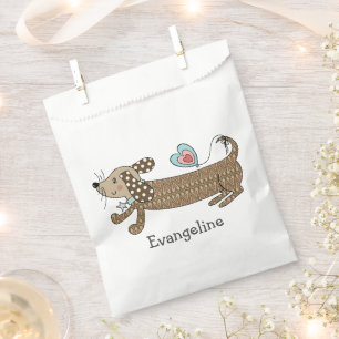 Personalised Sausage Dog Dachshund Favour Bags
