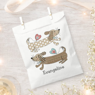 Personalised Sausage Dog Dachshund Favour Bags