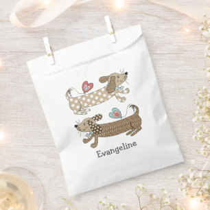 Personalised Sausage Dog Dachshund Favour Bags