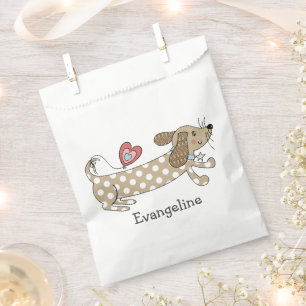 Personalised Sausage Dog Dachshund Favour Bags