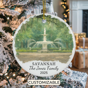 Personalised Savannah Ornament, Georgia Ceramic Tree Decoration