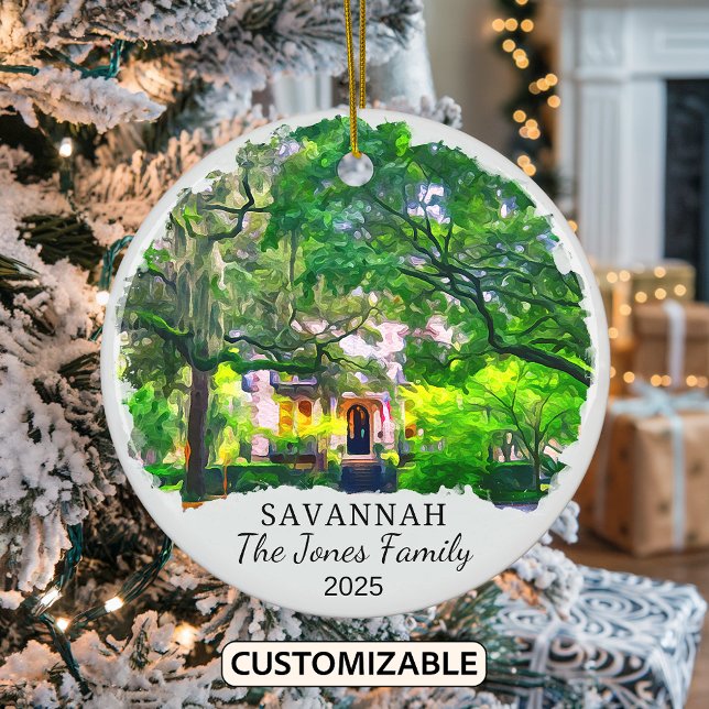 Personalised Savannah Ornament, Georgia Ceramic Tree Decoration (Creator Uploaded)