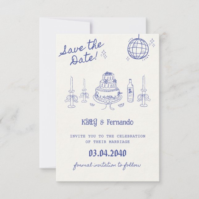 Personalised Save the date invitation Marriage (Front)