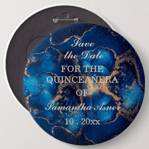 Personalised  Save the date magnets for Quinceaner 6 Cm Round Badge