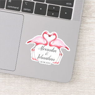 Personalised Save the date Pink Flamingos