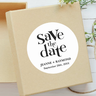 Personalised Save The Date Wedding Announcement Classic Round Sticker