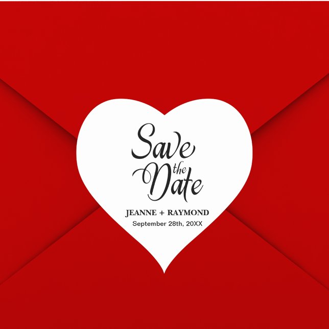 Personalised Save The Date Wedding Announcement Heart Sticker (Creator Uploaded)