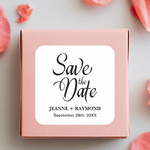 Personalised Save The Date Wedding Announcement Square Sticker