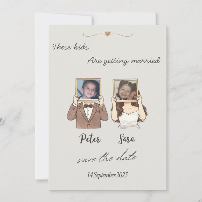 Personalised Save the Date Wedding Invitation  (Front)