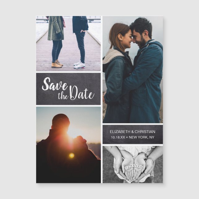 Personalised Save the date Wedding Photo Collage (Front)