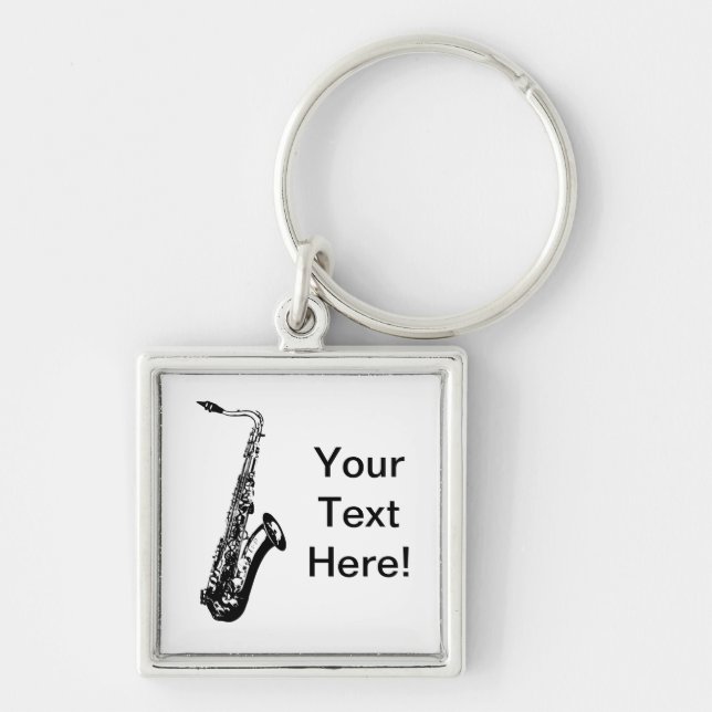 Personalised Saxophone Key Ring (Front)