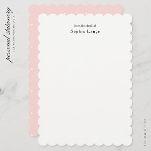 Personalised Scallop Edge Note Cards Polka Dots