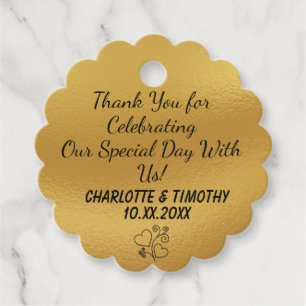 Personalised Scalloped Shape Wedding Guest Favour Tags