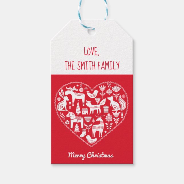 Personalised Scandinavian Animals Gift Tags (Front)