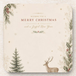Personalised Scandinavian Christmas holiday Coaster