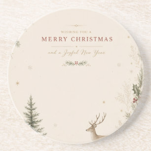Personalised Scandinavian Christmas holiday Coaster