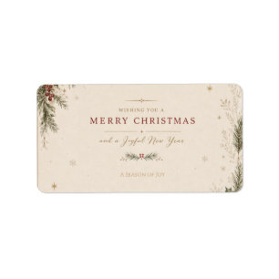 Personalised Scandinavian Christmas holiday Label