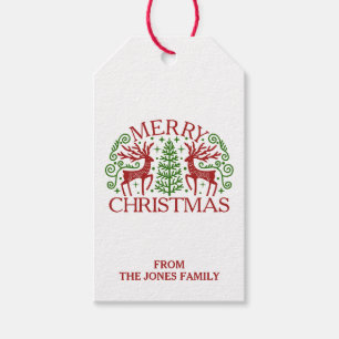 Personalised Scandinavian Deer Christmas Gift Tags