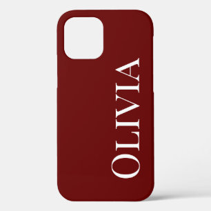 Personalised Scarlet Red Modern Typography iPhone 12 Pro Case