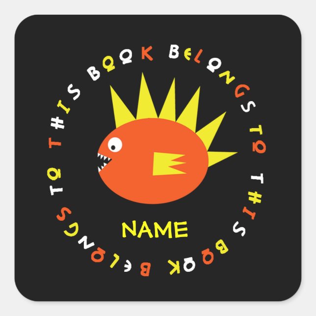 Personalised Scary Fish Sticker (Front)