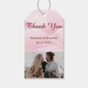 Personalised Scattered Pinks Thank You Gift Tag