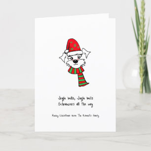 Personalised Schnauzer Dog Christmas Greeting Card